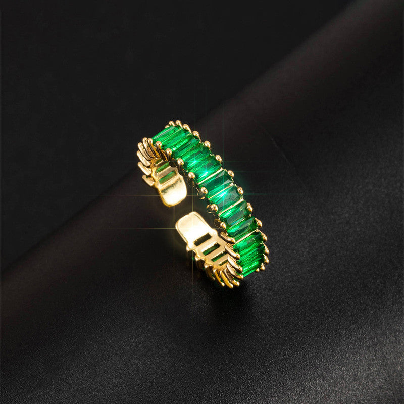 Jewels Galaxy Gold Plated Stainless Steel Anti Tarnish Adjustable Finger Ring For Women