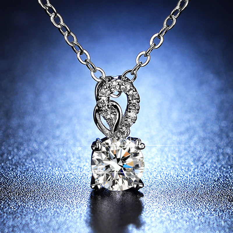 Jewels Galaxy Silver Plated Crystal Studded Mayur themed Solitaire Pendant