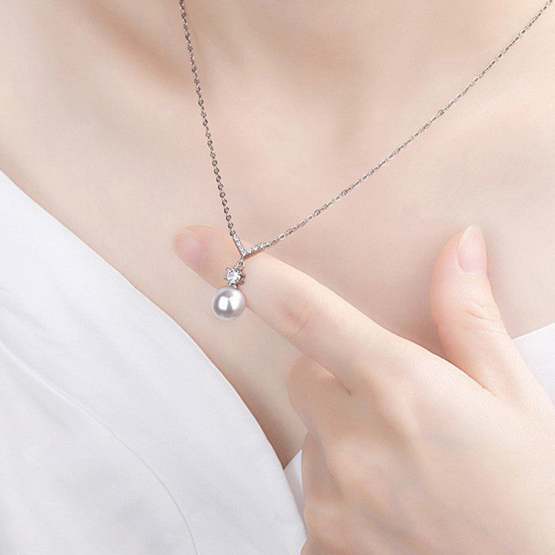 Jewels Galaxy Silver Plated American Diamond Studded Contemporary Korean Pendant