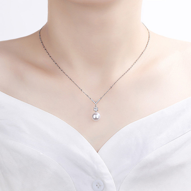 Jewels Galaxy Silver Plated American Diamond Studded Contemporary Korean Pendant