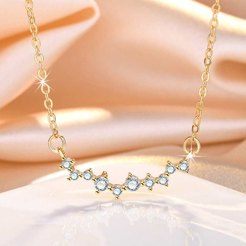 Jewels Galaxy Gold Plated American Diamond Studded Contemporary Korean Pendant