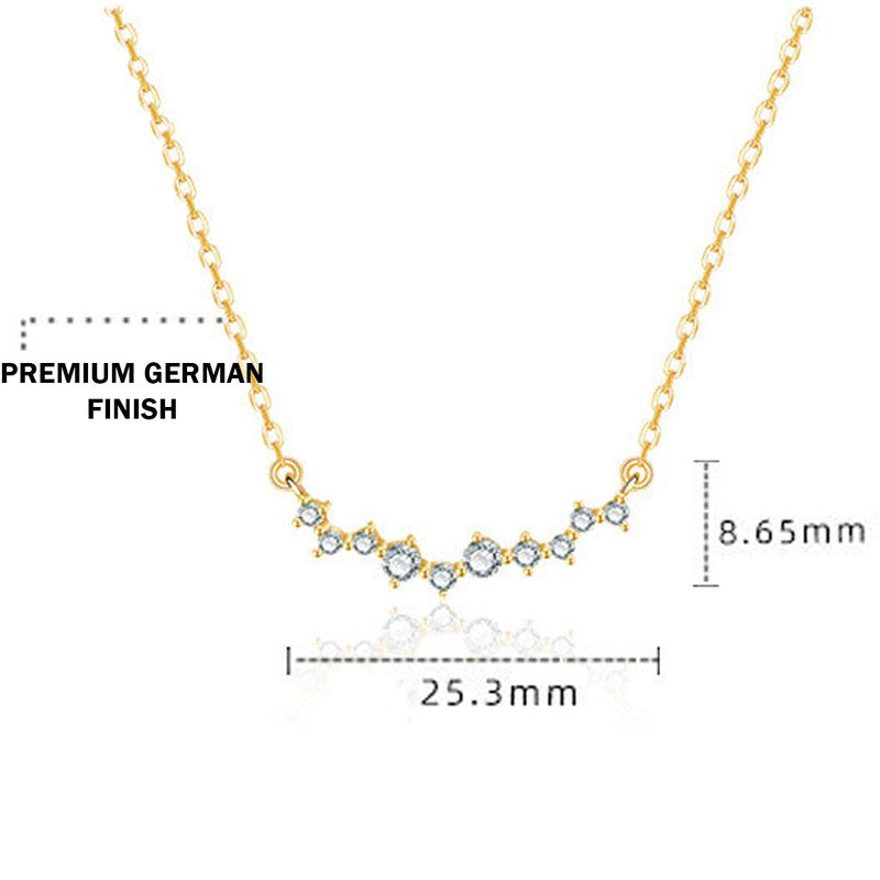 Jewels Galaxy Gold Plated American Diamond Studded Contemporary Korean Pendant
