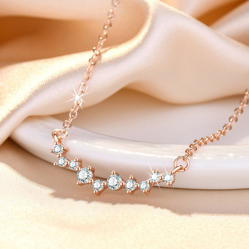 Jewels Galaxy Rose Gold Plated American Diamond Studded Contemporary Korean Pendant