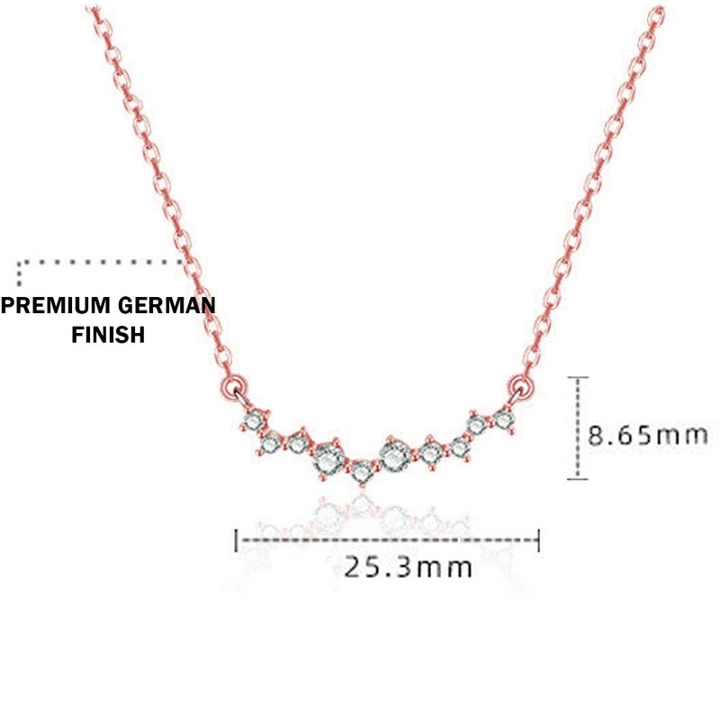 Jewels Galaxy Rose Gold Plated American Diamond Studded Contemporary Korean Pendant
