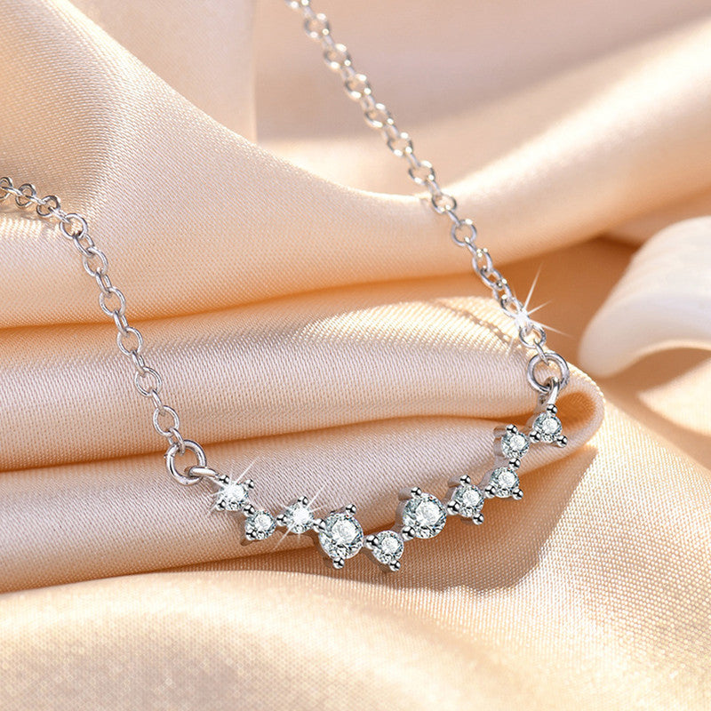Jewels Galaxy Silver Plated American Diamond Studded Contemporary Korean Pendant