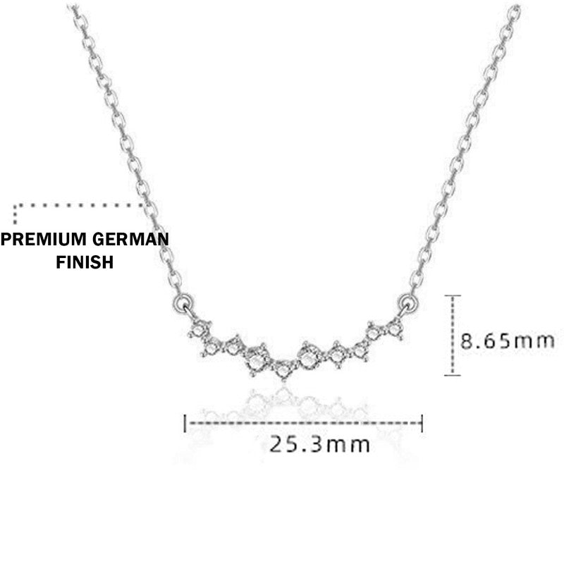 Jewels Galaxy Silver Plated American Diamond Studded Contemporary Korean Pendant