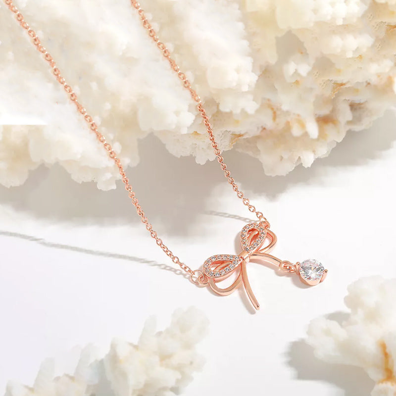 Jewels Galaxy Rose Gold Plated American Diamond Studded Infinity Shape Korean Pendant