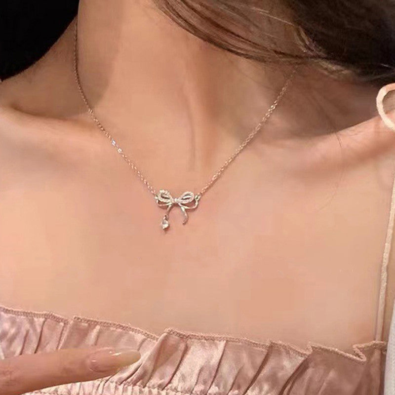 Jewels Galaxy Rose Gold Plated American Diamond Studded Infinity Shape Korean Pendant