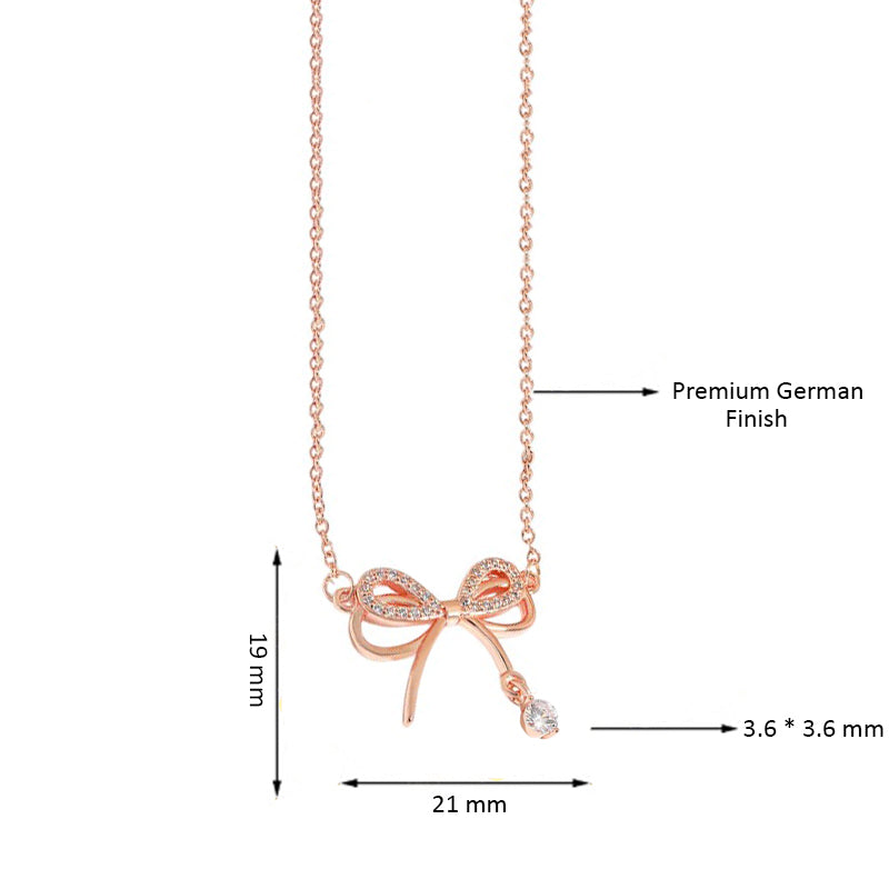 Jewels Galaxy Rose Gold Plated American Diamond Studded Infinity Shape Korean Pendant