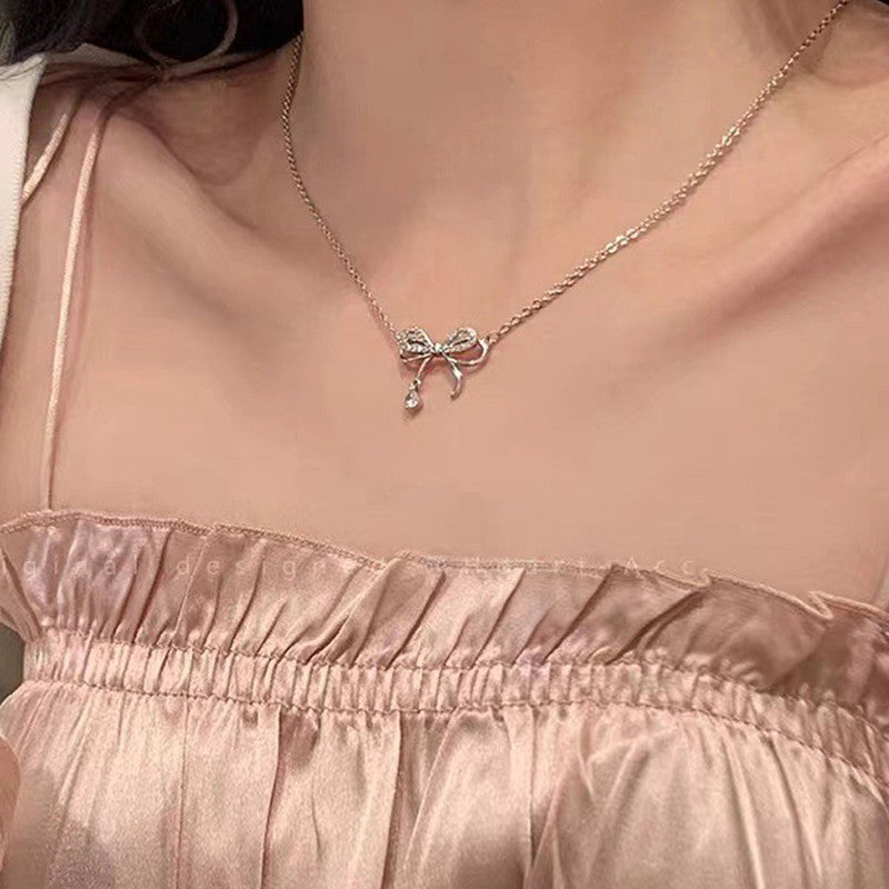 Jewels Galaxy Rose Gold Plated American Diamond Studded Infinity Shape Korean Pendant