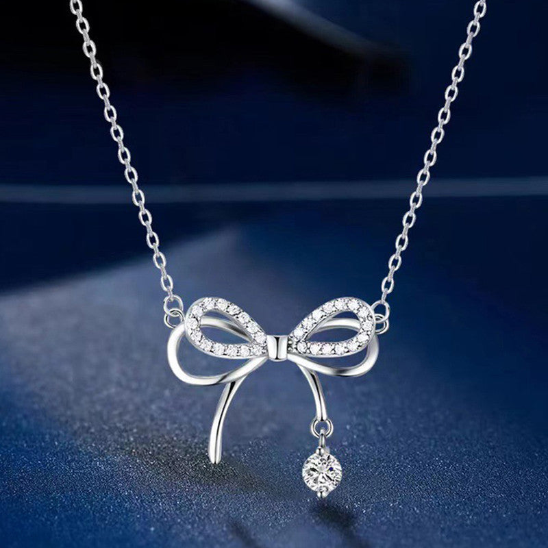 Jewels Galaxy Silver Plated American Diamond Studded Infinity Shape Korean Pendant