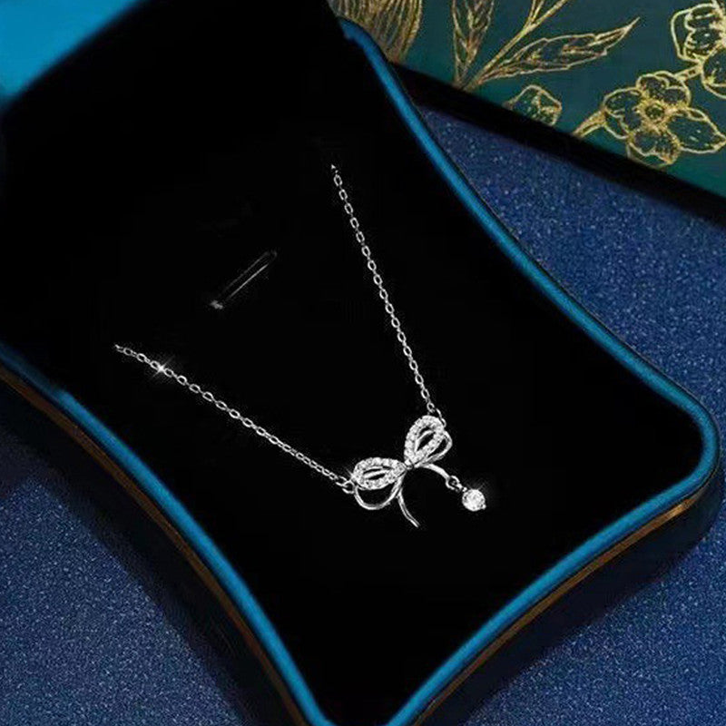 Jewels Galaxy Silver Plated American Diamond Studded Infinity Shape Korean Pendant