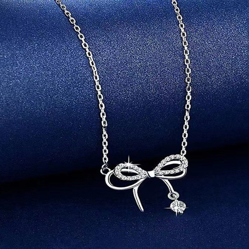 Jewels Galaxy Silver Plated American Diamond Studded Infinity Shape Korean Pendant