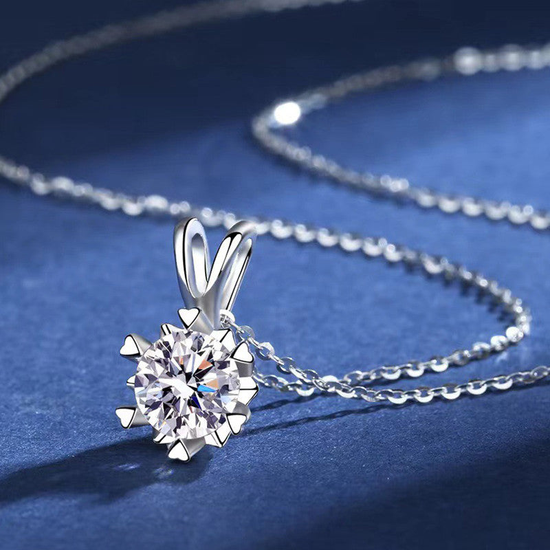 Jewels Galaxy Silver Plated American Diamond Studded Rown Contemporary Pendant