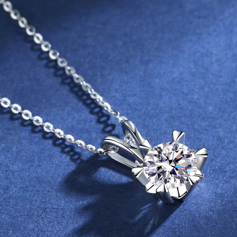 Jewels Galaxy Silver Plated American Diamond Studded Rown Contemporary Pendant