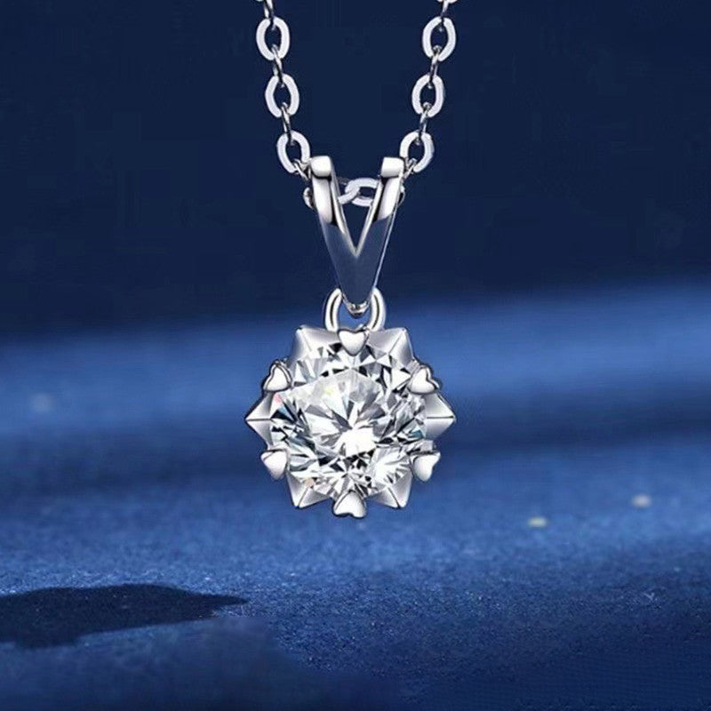 Jewels Galaxy Silver Plated American Diamond Studded Rown Contemporary Pendant
