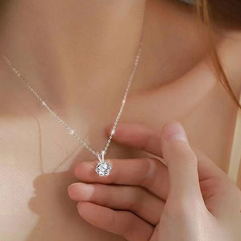 Jewels Galaxy Silver Plated American Diamond Studded Rown Contemporary Pendant