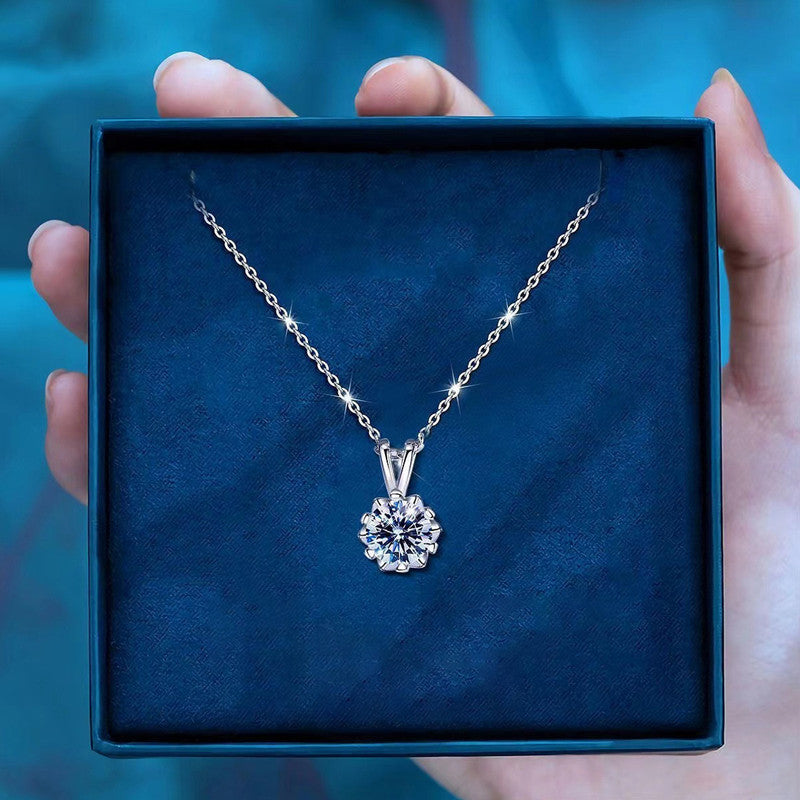 Jewels Galaxy Silver Plated American Diamond Studded Rown Contemporary Pendant