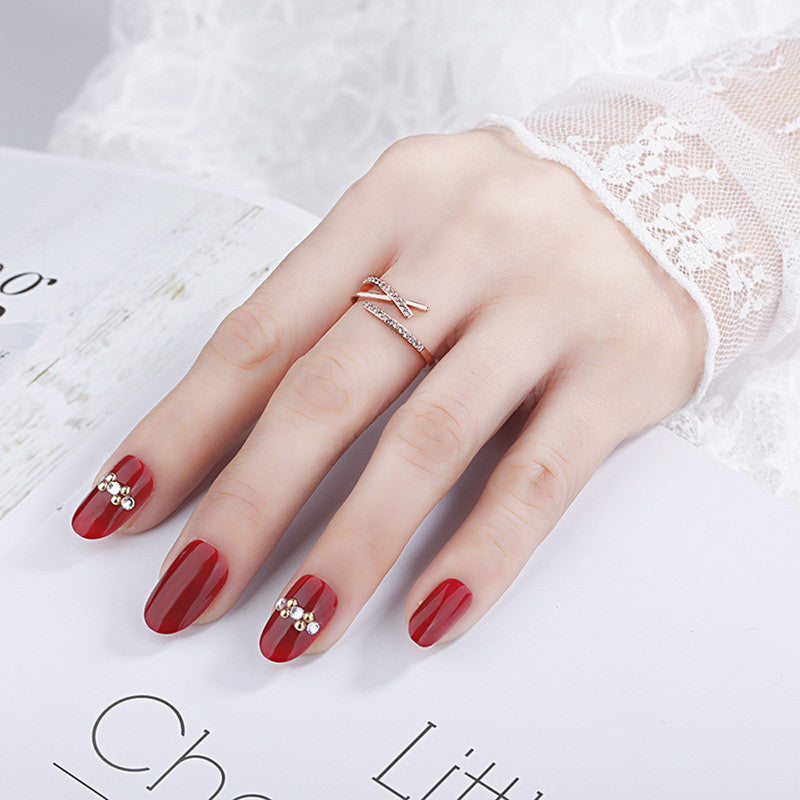 Jewels Galaxy Rose Gold Plated American Diamond Studded Contemporary Korean Finger Ring