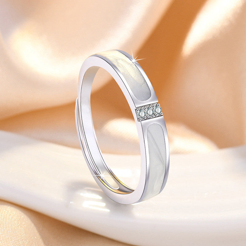 Jewels Galaxy Silver Plated American Diamond Studded Contemporary Korean Finger Ring