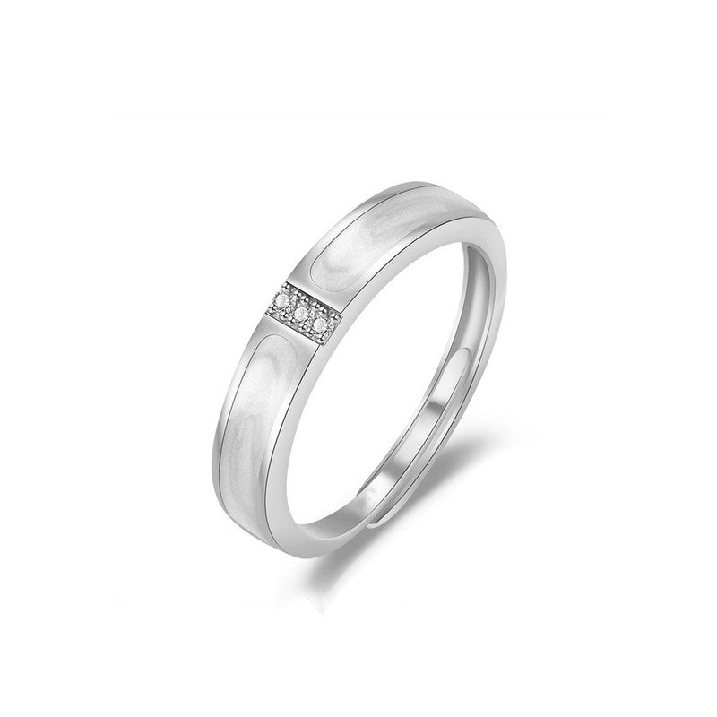 Jewels Galaxy Silver Plated American Diamond Studded Contemporary Korean Finger Ring