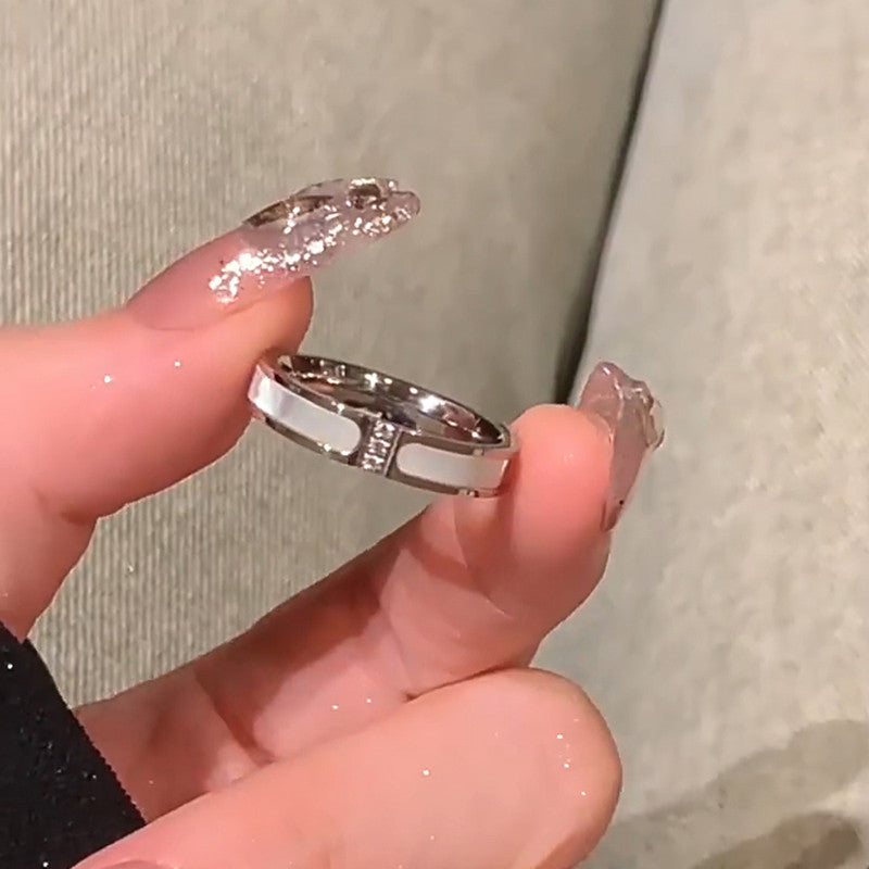 Jewels Galaxy Silver Plated American Diamond Studded Contemporary Korean Finger Ring