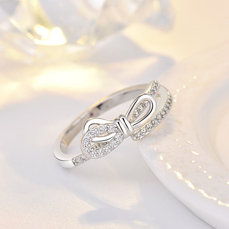 Jewels Galaxy Silver Plated American Diamond Studded Contemporary Korean Finger Ring