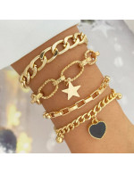 Jewels Galaxy Gold Plated Heart-Star Con...