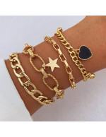 Jewels Galaxy Gold Plated Heart-Star Con...