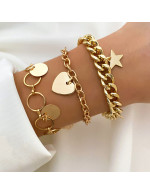 Jewels Galaxy Gold Plated Heart-Star Con...