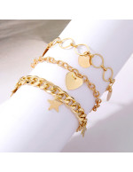 Jewels Galaxy Gold Plated Heart-Star Con...