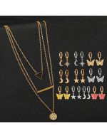 Jewels Galaxy Gold Plated Layered Neckla...