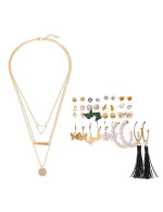 Jewels Galaxy Gold Plated Layered Neckla...