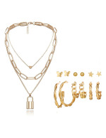 Jewels Galaxy Gold Plated Layered Neckla...