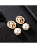 Jewels Galaxy Gold Plated White Drop Ear...