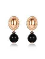 Jewels Galaxy Gold Plated Black Drop Ear...