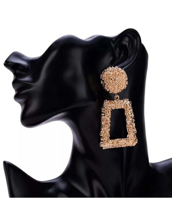 Jewels Galaxy Rose Gold-Plated Geometrical Drop Earrings 45086