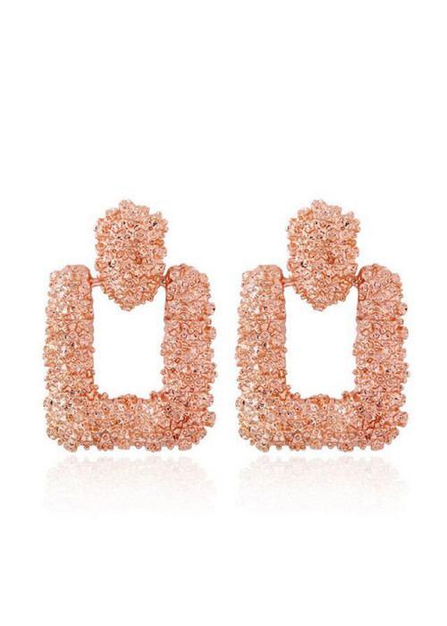 Jewels Galaxy Rose Gold-Plated Geometrical Drop Earrings 45088