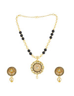 Jewels Galaxy Black GP Kundan studded Pe...