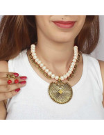 Jewels Galaxy Gold-Toned GP White Pearl ...