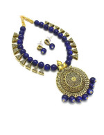 Jewels Galaxy Gold-Toned GP Blue Pearl N...