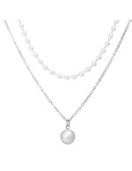 Jewels Galaxy Pearl Silver Plated Double...