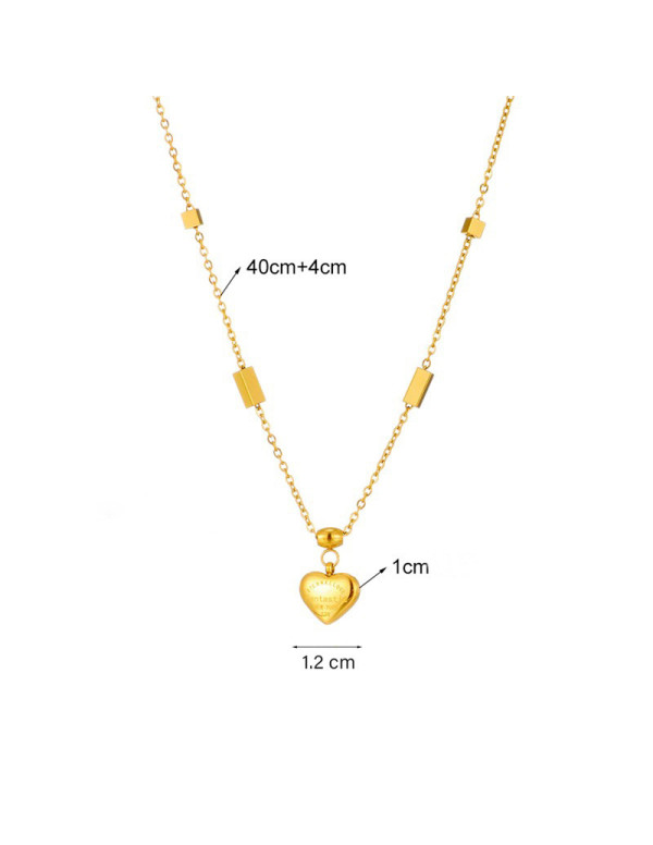 Jewels Galaxy Stainless Steel Gold Plated Heart themed Contemporary Pendant