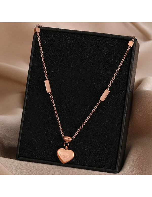 Jewels Galaxy Stainless Steel Rose Gold Plated Heart themed Contemporary Pendant