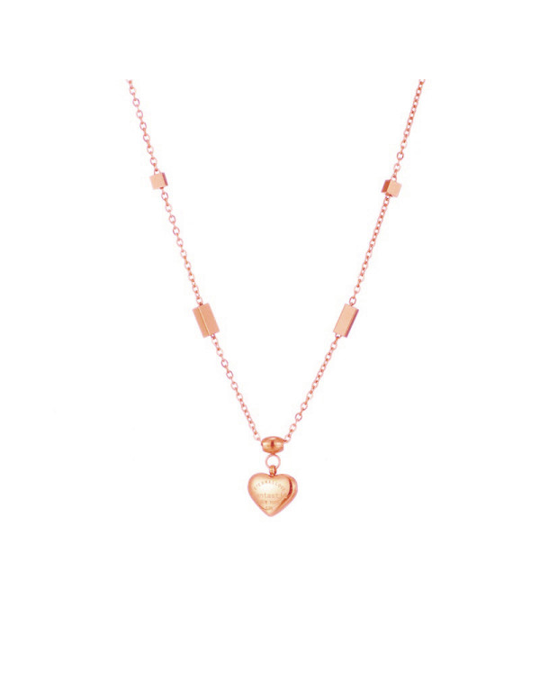 Jewels Galaxy Stainless Steel Rose Gold Plated Heart themed Contemporary Pendant