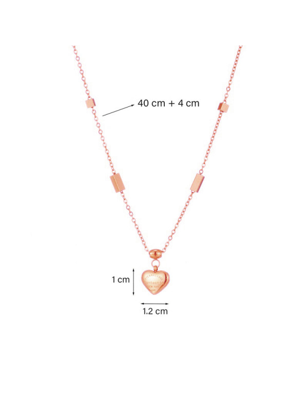 Jewels Galaxy Stainless Steel Rose Gold Plated Heart themed Contemporary Pendant