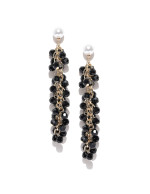 Jewels Galaxy Black Gold-Plated Beaded C...