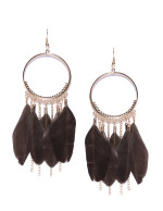 Jewels Galaxy Brown Gold-Plated Feather ...