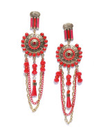 Red Antique Gold-Plated Beaded Handcraft...