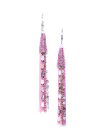 Pink Silver-Plated Beaded & Tasseled...